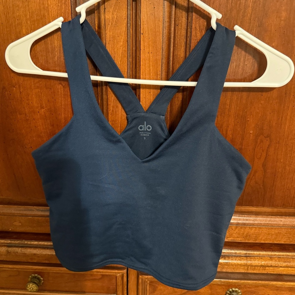 ALO yoga small navy blue sports bra